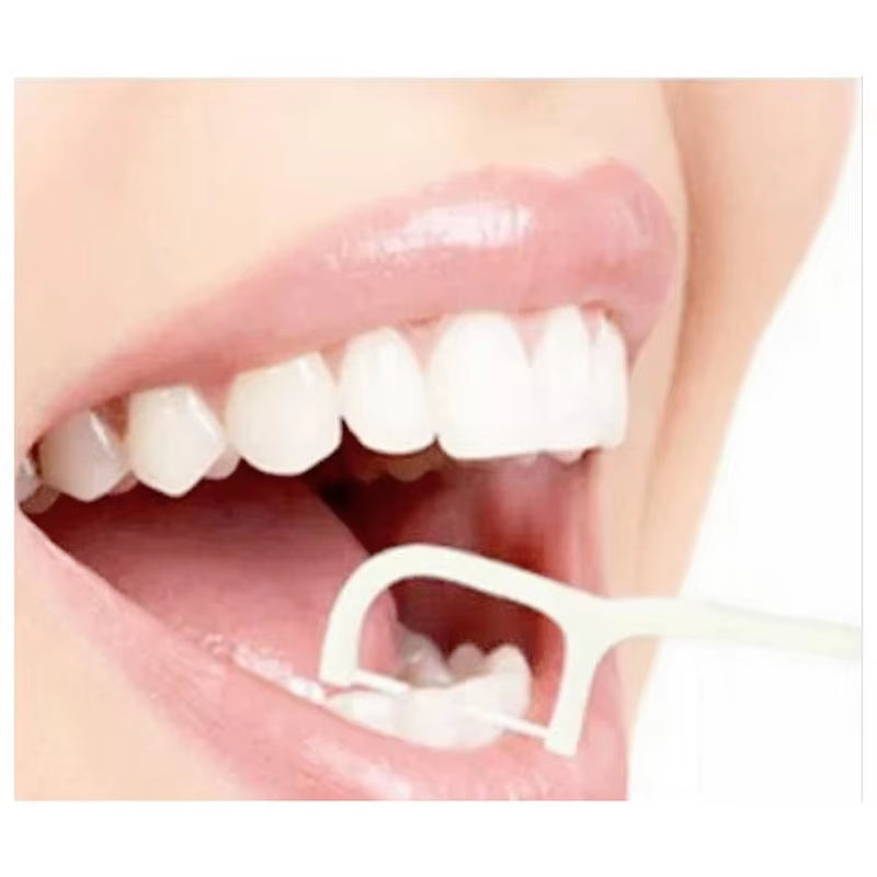 HOT 100Pcs Dental Flosser Picks Teeth Stick Tooth Clean Oral Cleaning Care 7.5Cm Disposable Floss Thread Toothpicks with Box